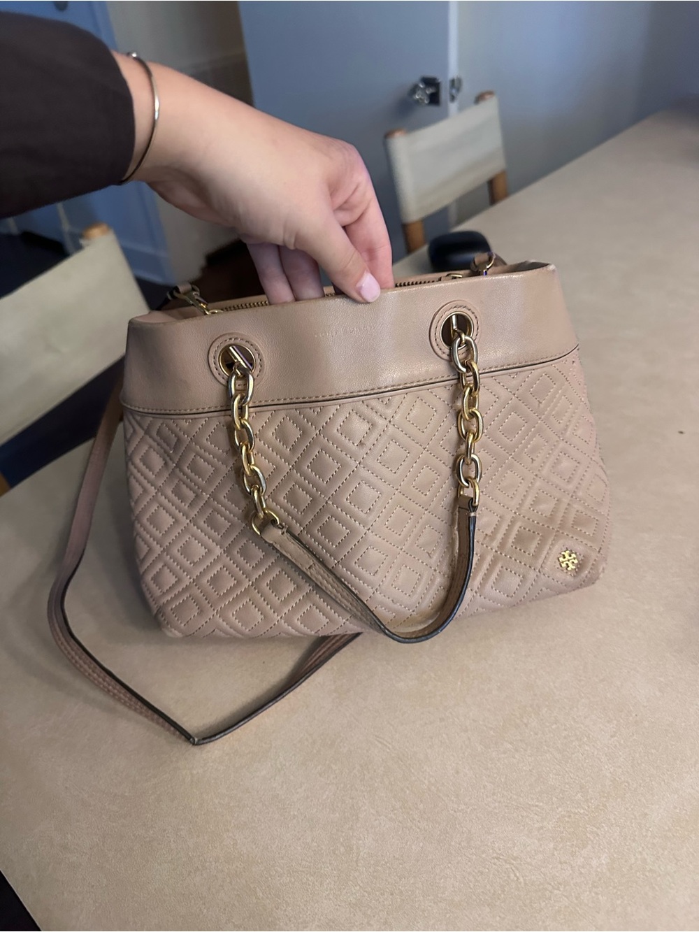 Tory Burch Small Fleming quilted  Leather Purse